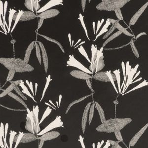 Home Décor Fabric Honeysuckle Print Black White Set of 5 Size 26 Inch Squares